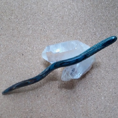 NEW! Dymalux Blue Shades Ketylo hair stick supplied in the UK by Longhaired Jewels